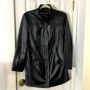 Tannery west Vintage Black Soft Leather Jacket Blazer Size Medium